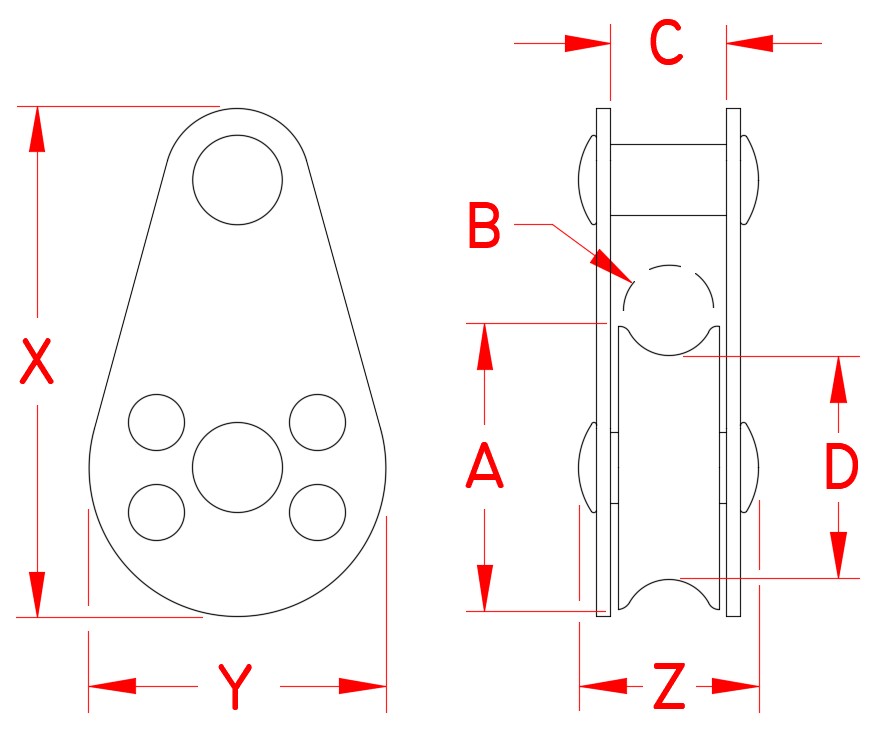 Stainless Steel Pulley Block, S0405-FP25